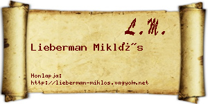 Lieberman Miklós névjegykártya